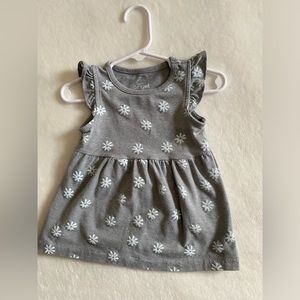 Baby Cat & Jack gray daisy dress. SZ 12M
